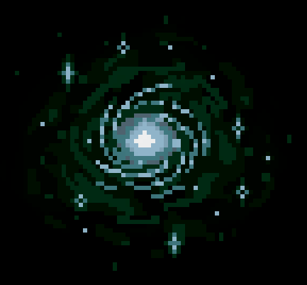 greeb pixel art galaxy